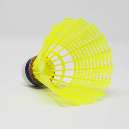 12 Volants Badminton Nylon - Jaune - Vitesse Moyenne - Pour Débutants Et Loisir