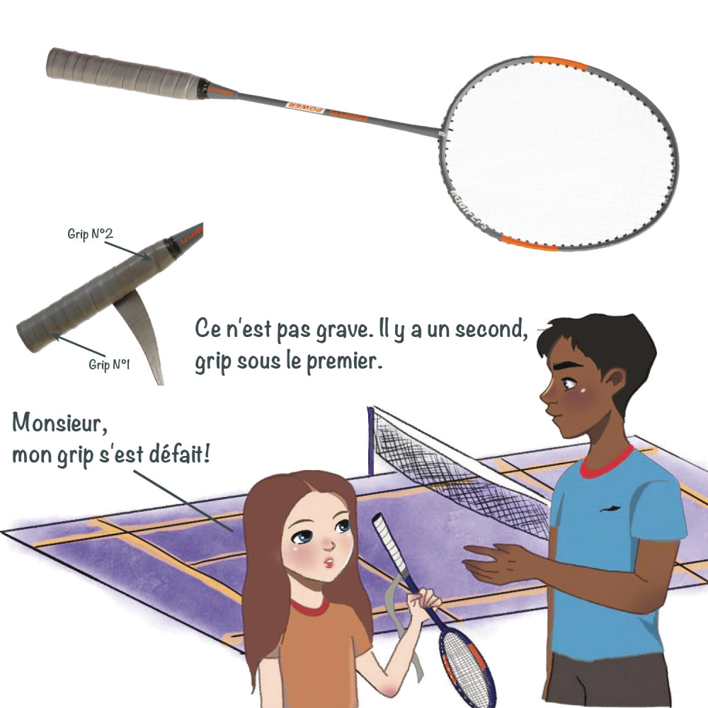 Raquette Badminton Double Grip équipEPS